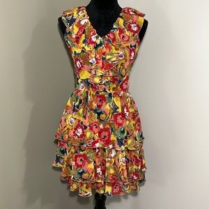 Rachel Roy Flouncy Ruffled Women’s Summer Dress with Back Cut Outs